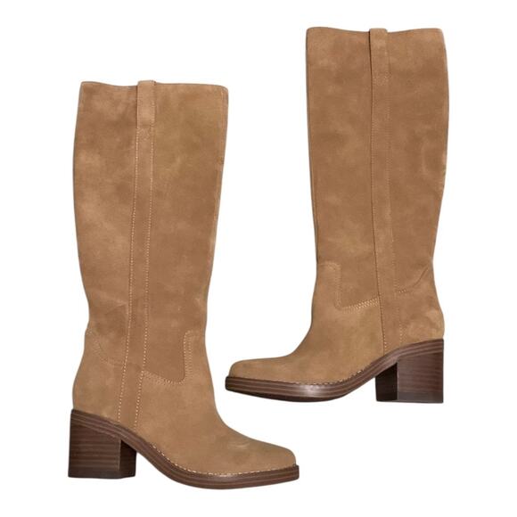 Marc Fisher Leather Suede Boots 5 Tan Women NWOT - Picture 1 of 4